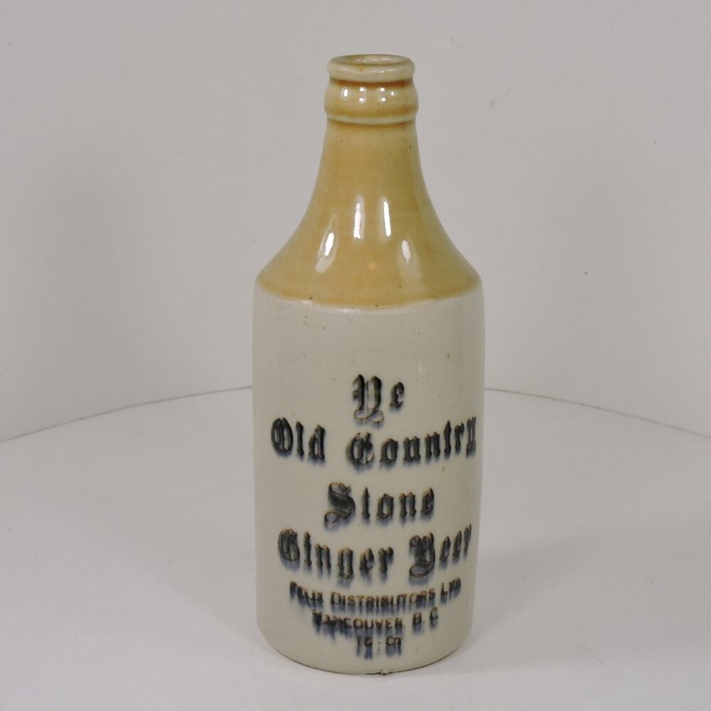 Vintage Old Country Stone 10 oz Ginger Beer Stoneware Bottle For Decor
